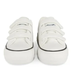 Baskets Toile BLANC Femme Motif Uni Scratch