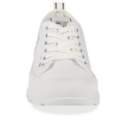 Baskets Toile BLANC Femme Motif Uni Lacets