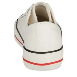 Baskets Toile BLANC Femme Motif Uni Lacets