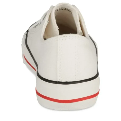 Baskets Toile BLANC Femme Motif Uni Lacets