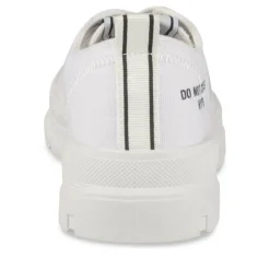 Baskets Toile BLANC Femme Motif Uni Lacets