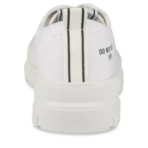 Baskets Toile BLANC Femme Motif Uni Lacets