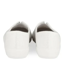Baskets Toile BLANC Femme Motif Paillettes A Enfiler