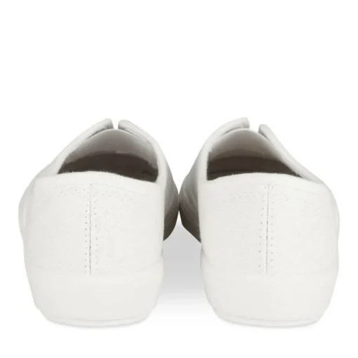 Baskets Toile BLANC Femme Motif Paillettes A Enfiler