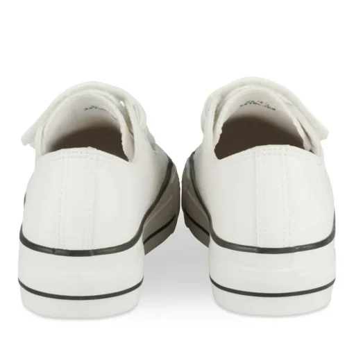 Baskets Toile BLANC Femme Motif Uni Scratch