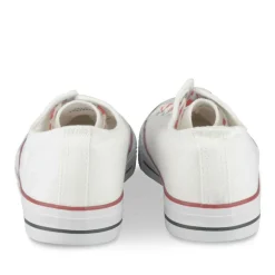 Baskets Toile BLANC Femme Motif Uni Lacets