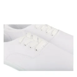 Baskets Toile BLANC Femme Motif Uni Lacets