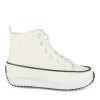 Baskets Toile BLANC Fille Motif Uni Lacets