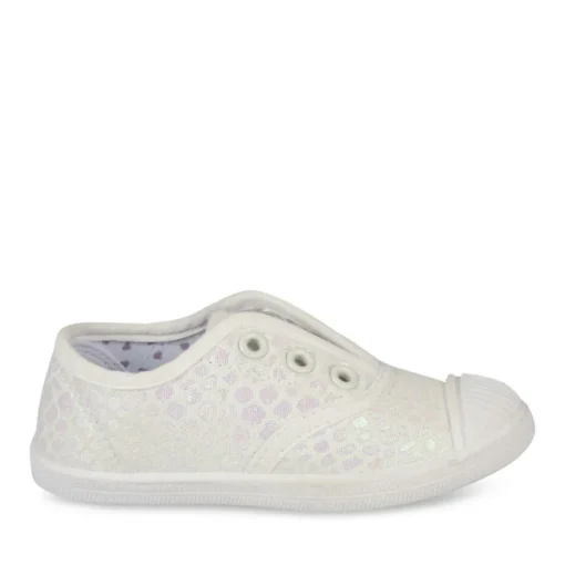 Baskets Toile BLANC Fille
