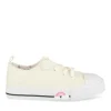 Baskets Toile BLANC Fille Motif Paillettes Elastique