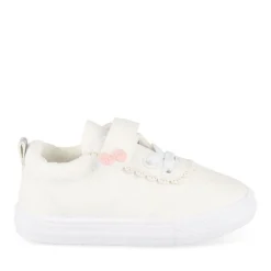Baskets Toile BLANC Fille Motif Paillettes Scratch