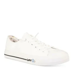 Baskets Toile BLANC Fille Elastique