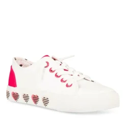 Baskets Toile BLANC Fille Elastique