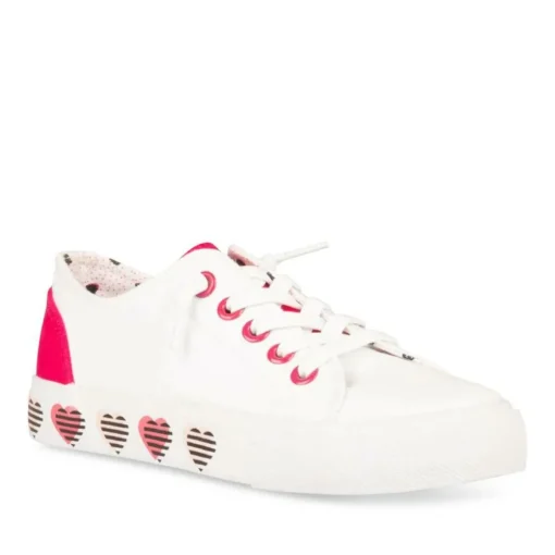 Baskets Toile BLANC Fille Elastique