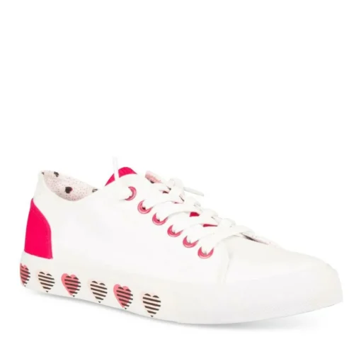Baskets Toile BLANC Fille Elastique