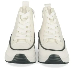Baskets Toile BLANC Fille Motif Uni Lacets