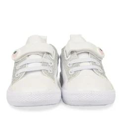 Baskets Toile BLANC Fille Motif Uni Scratch