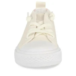 Baskets Toile BLANC Fille Motif Paillettes Elastique