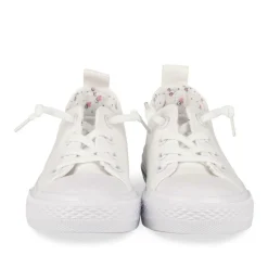 Baskets Toile BLANC Fille Motif Uni Elastique