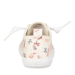 Baskets Toile BLANC Fille Motif Uni Elastique