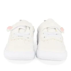 Baskets Toile BLANC Fille Motif Paillettes Scratch