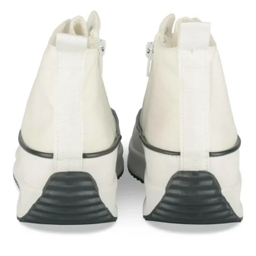 Baskets Toile BLANC Fille Motif Uni Lacets