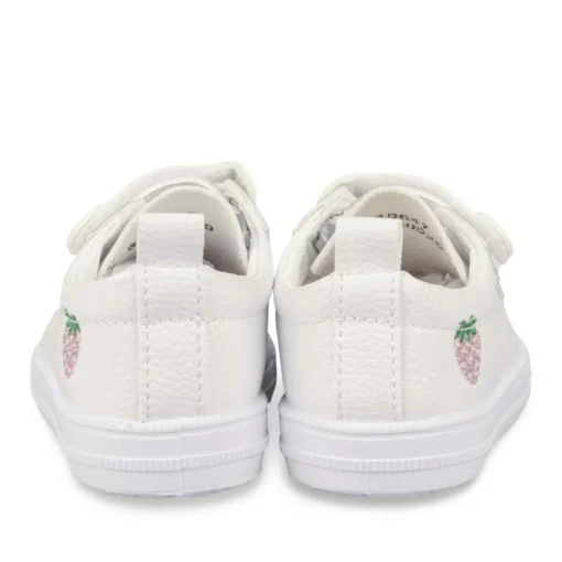 Baskets Toile BLANC Fille Motif Uni Scratch
