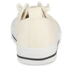 Baskets Toile BLANC Fille Motif Paillettes Elastique