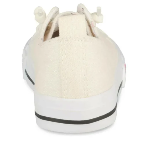 Baskets Toile BLANC Fille Motif Paillettes Elastique