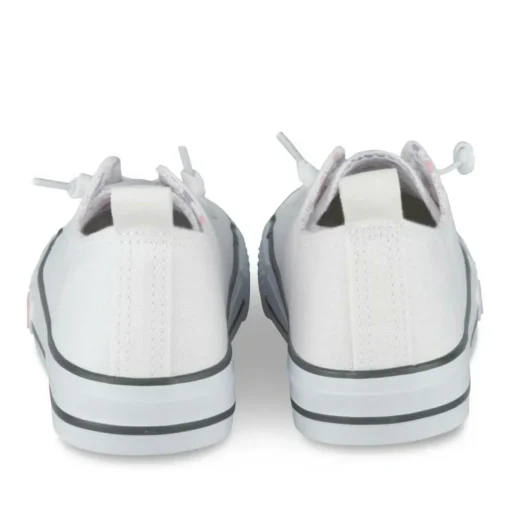 Baskets Toile BLANC Fille Motif Uni Elastique