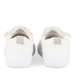 Baskets Toile BLANC Fille Motif Paillettes Scratch