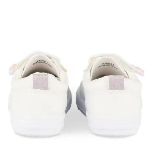 Baskets Toile BLANC Fille Motif Paillettes Scratch