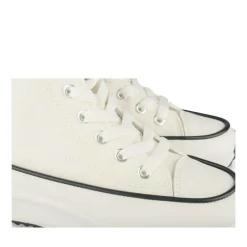 Baskets Toile BLANC Fille Motif Uni Lacets