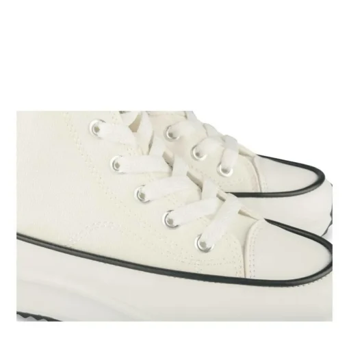 Baskets Toile BLANC Fille Motif Uni Lacets