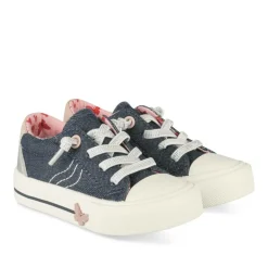 Baskets Toile BLEU Fille Motif Paillettes Elastique