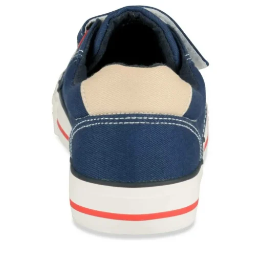 Baskets Toile BLEU Garçon Motif Uni Scratch