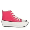Baskets Toile FUSCHIA Fille Motif Uni Lacets