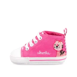 Baskets Toile FUSCHIA Fille Elastique