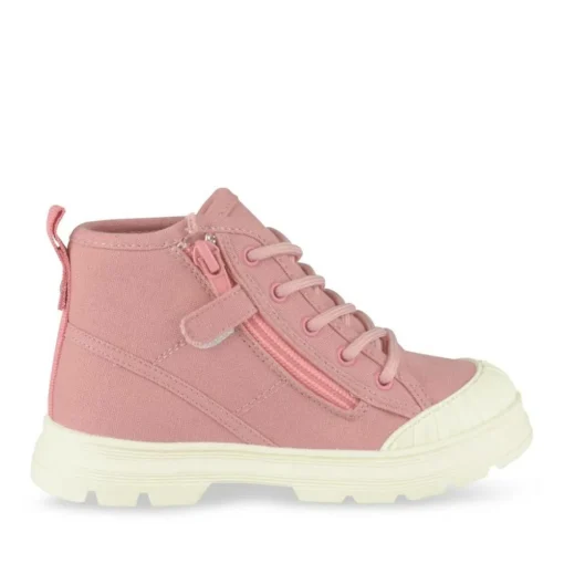 Baskets Toile FUSCHIA Fille Motif Uni Lacets