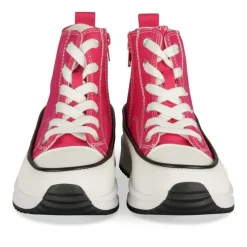 Baskets Toile FUSCHIA Fille Motif Uni Lacets
