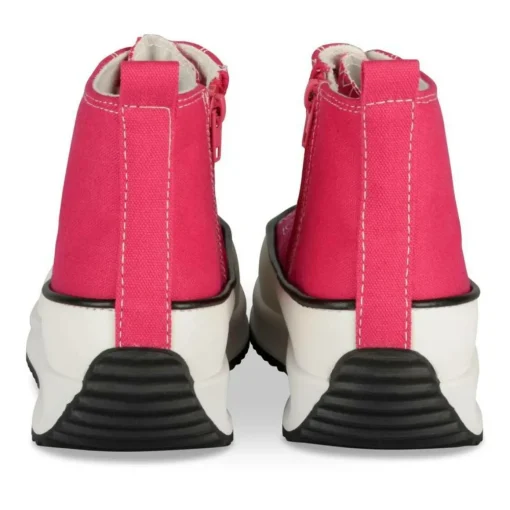 Baskets Toile FUSCHIA Fille Motif Uni Lacets