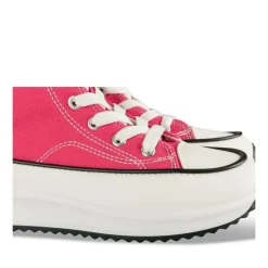 Baskets Toile FUSCHIA Fille Motif Uni Lacets
