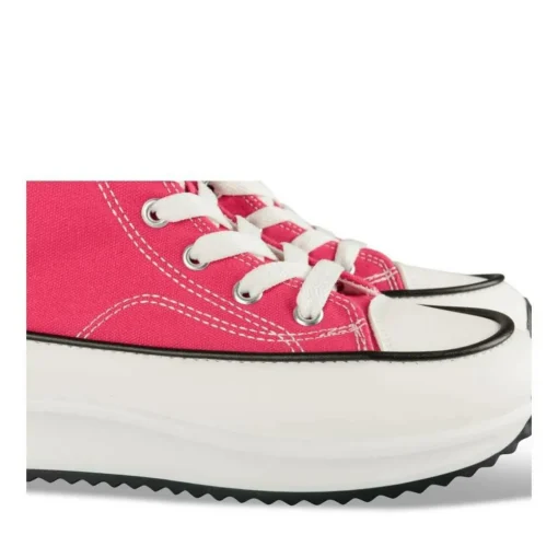 Baskets Toile FUSCHIA Fille Motif Uni Lacets