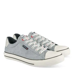 Baskets Toile GRIS Femme Motif Uni Lacets