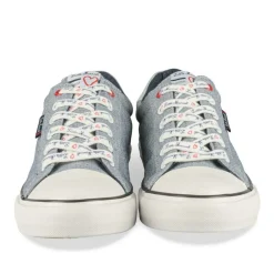 Baskets Toile GRIS Femme Motif Uni Lacets