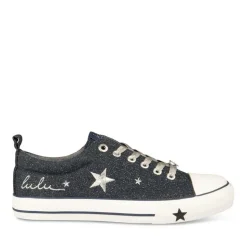 Baskets Toile JEANS Fille Motif Etoiles Elastique