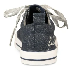 Baskets Toile JEANS Fille Motif Etoiles Elastique