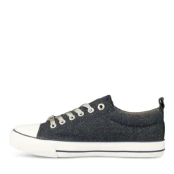 Baskets Toile JEANS Fille Motif Etoiles Elastique