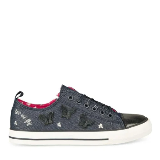 Baskets Toile MARINE Fille Lacets