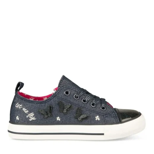 Baskets Toile MARINE Fille Lacets